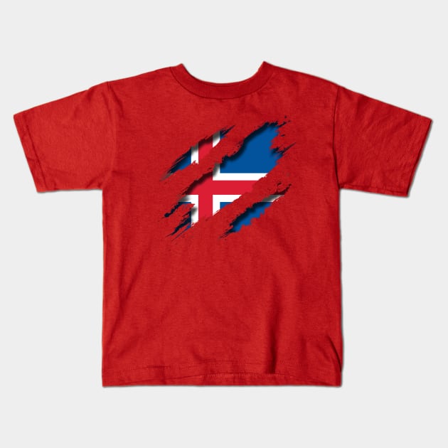 Iceland Shredding Kids T-Shirt by blackcheetah